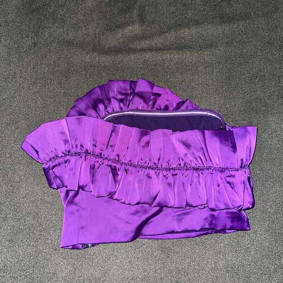 DO+BE Purple Ruffled Crop Top - Picture 2 of 3
